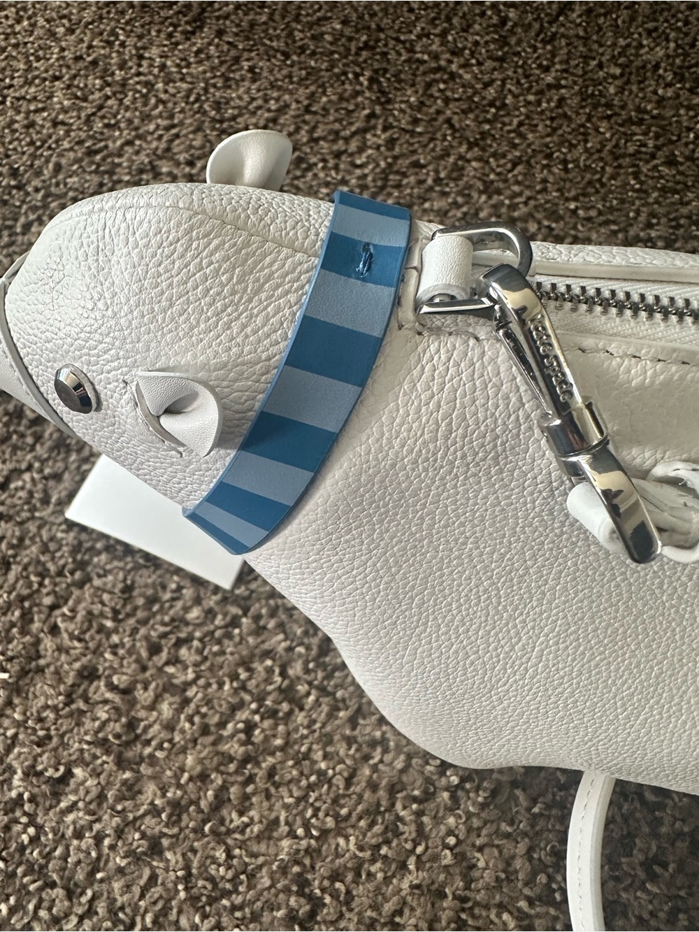 kate spade White Polar Bear Crossbody Bag with Blue Scarf - Picture 15 of 16